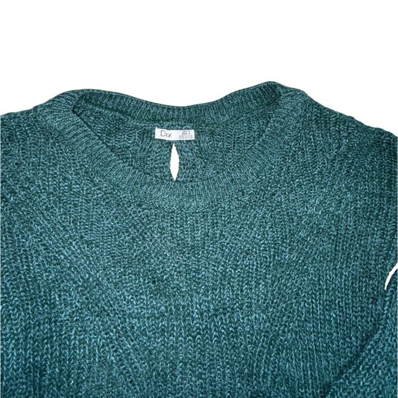 Dex Womens Knit Sweater With Back Cut Outs-Green-Size M-GUC - Picture 2 of 6